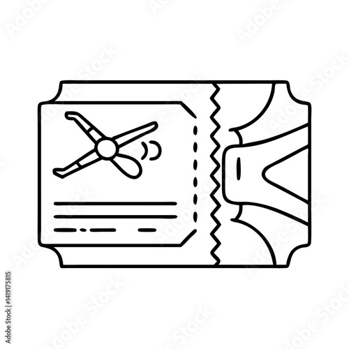ballet performance ticket icon, ballet performance ticket line art - simple line art of ballet performance ticket, perfect for ballet performance ticket logos and icons