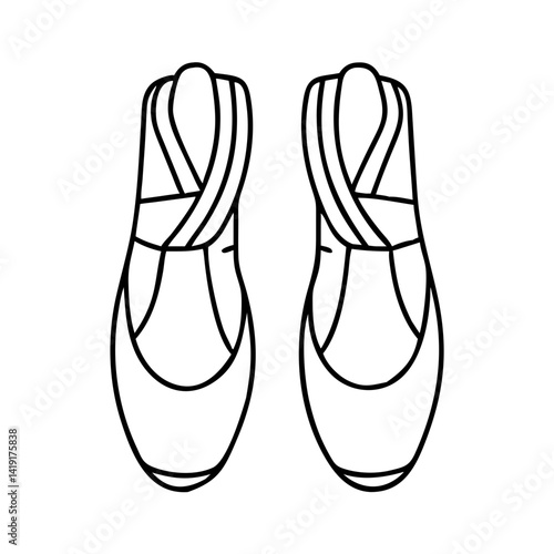 ballet slippers icon, ballet slippers line art - simple line art of ballet slippers, perfect for ballet slippers logos and icons