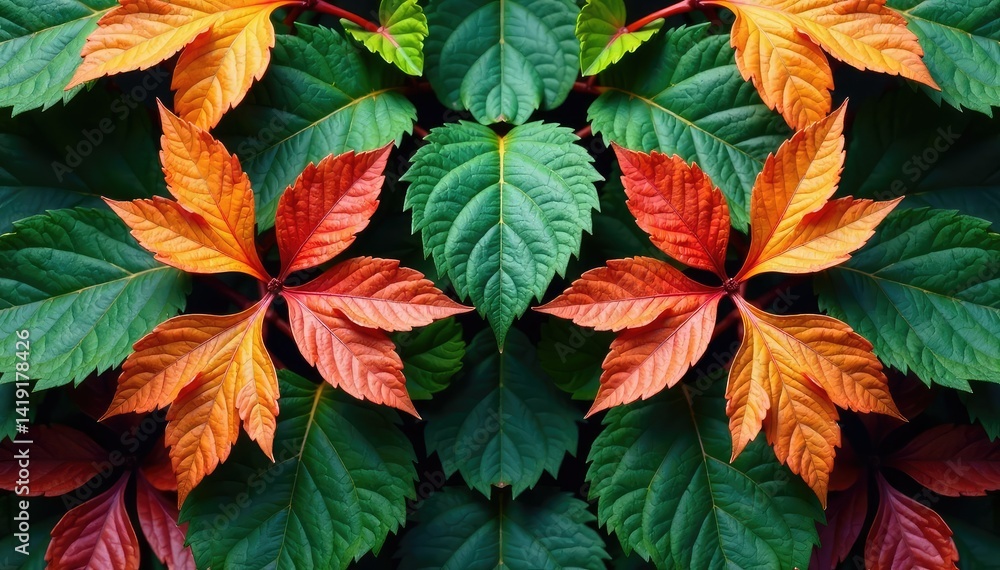 Symmetrical leaf arrangement in nature, botanical print , botanical print, design, symmetry pattern Symmetrical leaf arrangement in nature, botanical print , botanical print, design, symmetry pattern