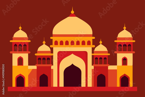 taj mahal vector illustration