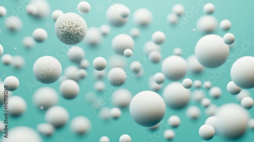 Wallpaper Mural Abstract Representation of White Spheres in a Soft Blue Background Torontodigital.ca