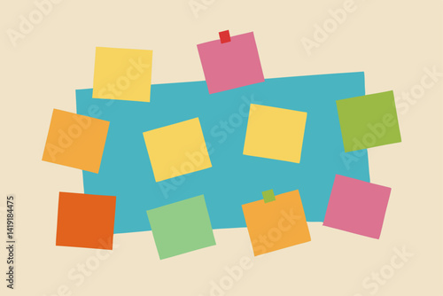 colorful sticky notes on white background