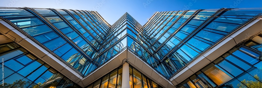 Obraz premium Modern glass-fronted building