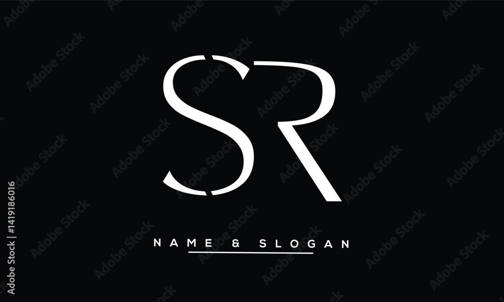 Fototapeta premium SR, RS Abstract Letters Logo Monogram