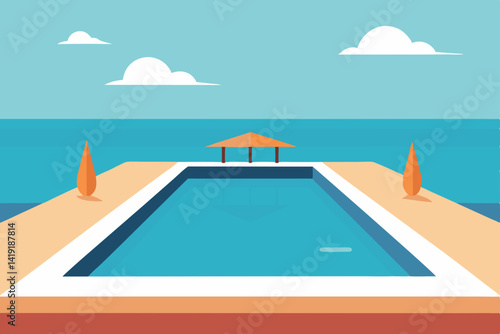 swimming pool in the morning