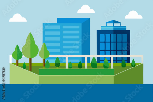 vector illustration of a modern building