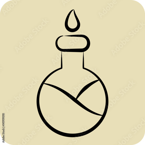Icon Chemical Reaction. related to Bioengineering symbol. hand drawn style