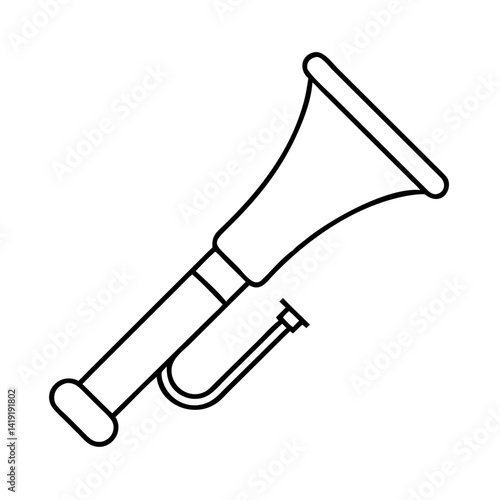 bugle icon, bugle line art - simple line art of bugle, perfect for bugle logos and icons