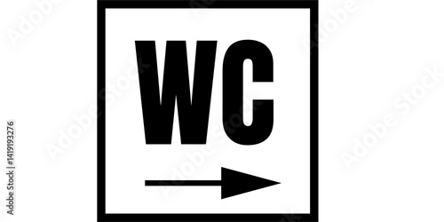 WC logo is a black logo of a toilet