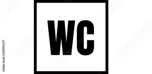 WC logo is a black logo of a toilet