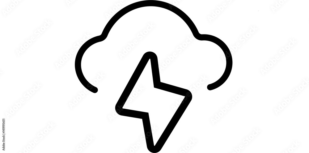 A lightning bolt icon on a transparent background A lightning bolt icon on a transparent background