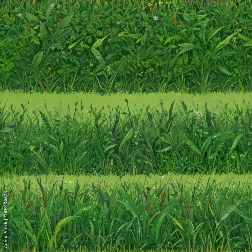 Fototapeta premium green rice field, rice field in thailand, green rice field in thailand