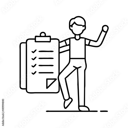 choreographer clipboard icon, choreographer clipboard line art - simple line art of choreographer clipboard, perfect for choreographer clipboard logos and icons