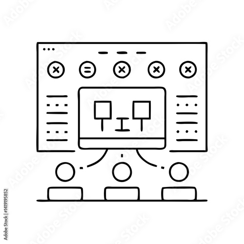 command center icon, command center line art - simple line art of command center, perfect for command center logos and icons
