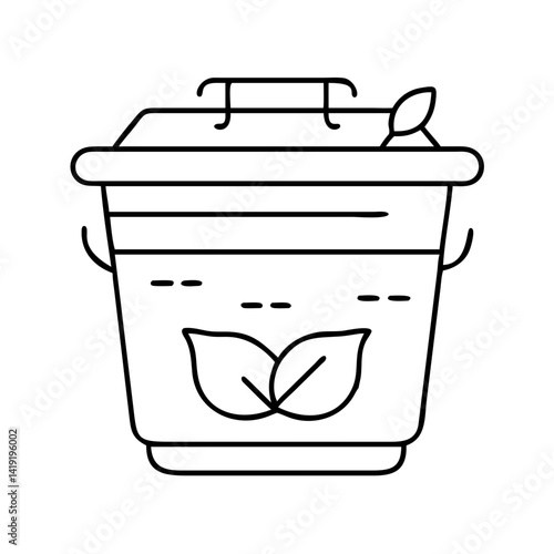 compost bin icon, compost bin line art - simple line art of compost bin, perfect for compost bin logos and icons
