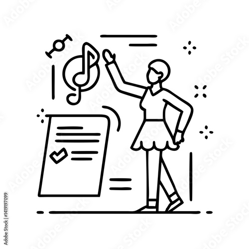 dance audition icon, dance audition line art - simple line art of dance audition, perfect for dance audition logos and icons