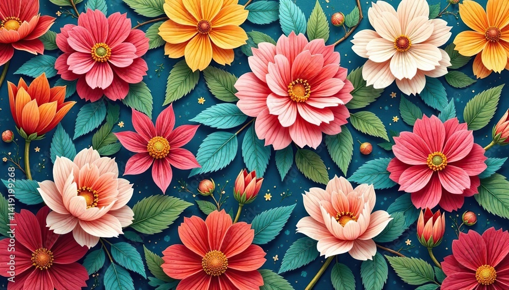 Intricate floral design flawlessly repeats across the surface , pretty, bloom, pastel Intricate floral design flawlessly repeats across the surface , pretty, bloom, pastel