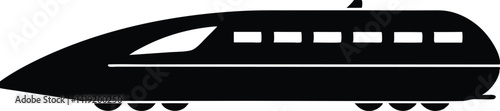 High speed train silhouette,Bullet train flat vector illustration