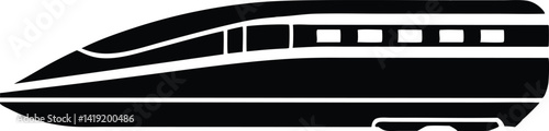 High speed train silhouette,Bullet train flat vector illustration