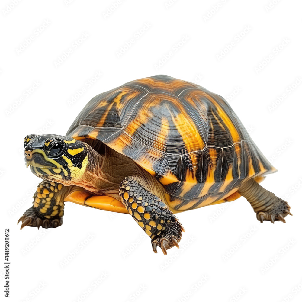 Obraz premium Strikingly Beautiful Eastern Box Turtle Close-Up Photography