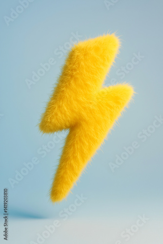 Fluffy Yellow Lightning bolt