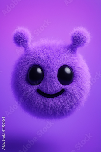 Fluffy Purple Alien smiley
