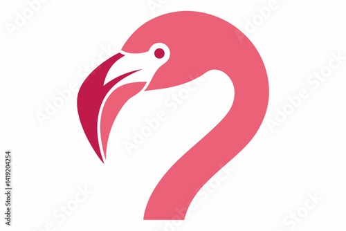 Flamingo Head Outline Vector Illustration