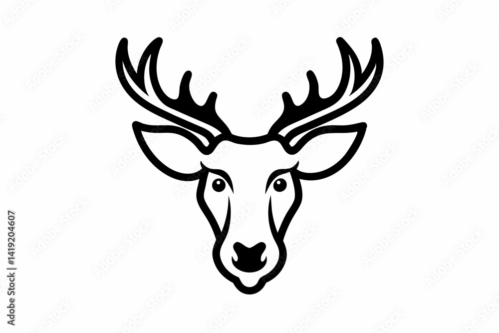 Moose Head Outline Vector Illustration Moose Head Outline Vector Illustration