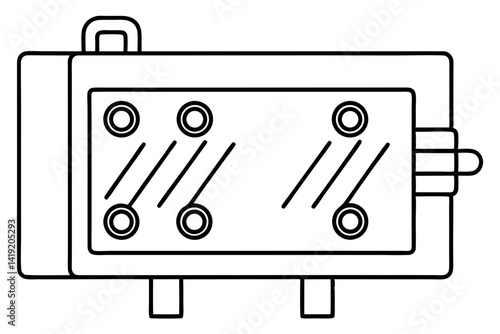Breaker Panel Line Art Vector Illustration