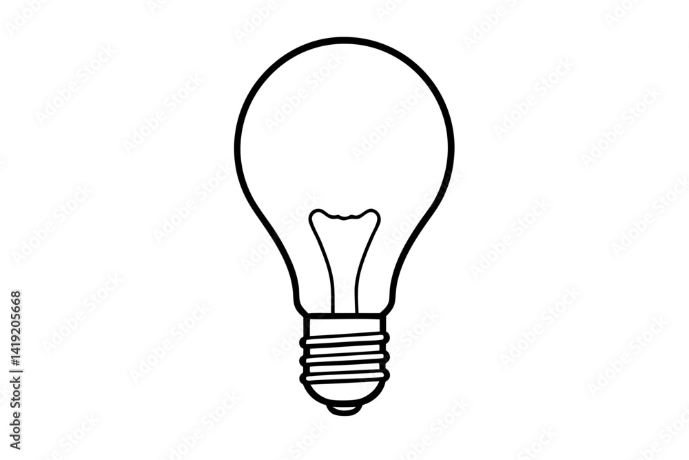 Light Bulb Line Art Vector Illustration Light Bulb Line Art Vector Illustration