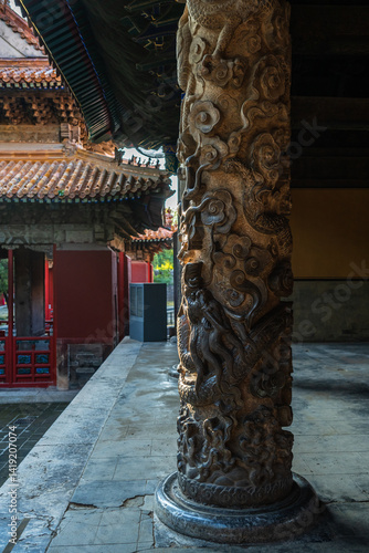 Ornate Stone Column in the Forbidden City
