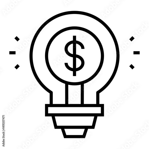 Financial Idea Lightbulb Icon