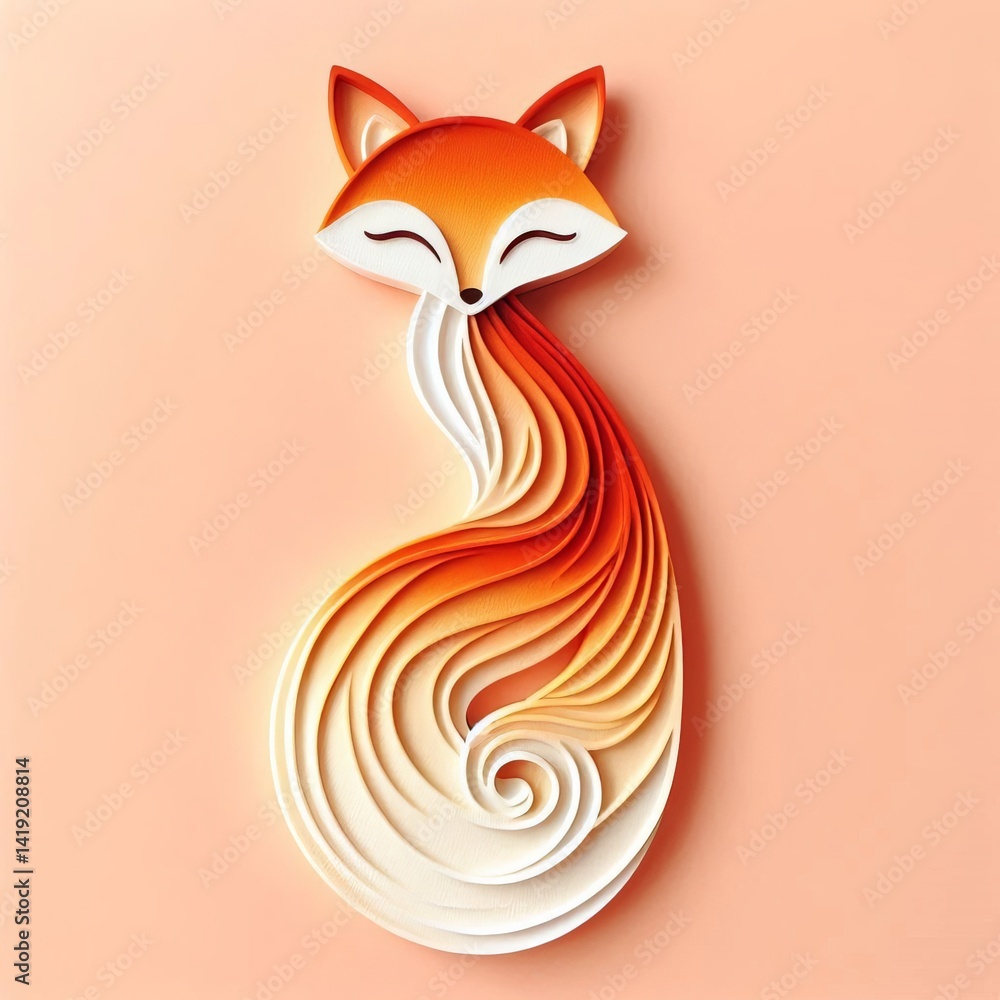 Obraz premium Fox orange and ivory gradient
