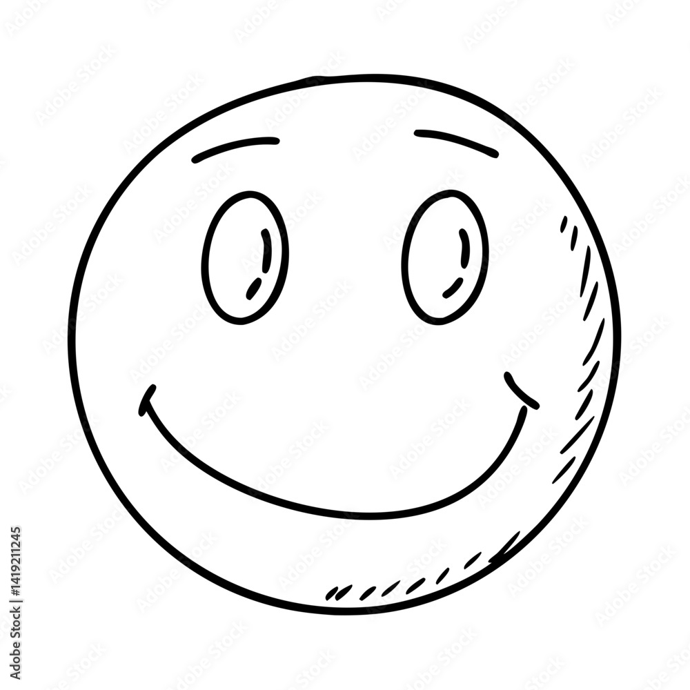 Fototapeta premium hand drawn smiley icon, hand drawn smiley line art - simple line art of hand drawn smiley, perfect for hand drawn smiley logos and icons