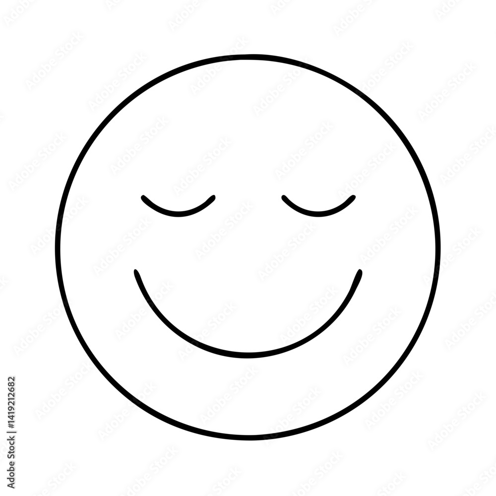 happy face with closed eyes icon, happy face with closed eyes line art - simple line art of happy face with closed eyes, perfect for happy face with closed eyes logos and icons happy face with closed eyes icon, happy face with closed eyes line art - simple line art of happy face with closed eyes, perfect for happy face with closed eyes logos and icons