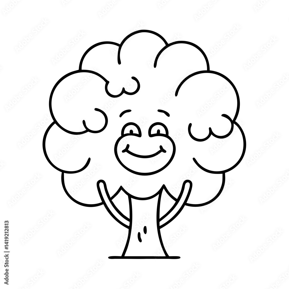 happy tree icon, happy tree line art - simple line art of happy tree, perfect for happy tree logos and icons happy tree icon, happy tree line art - simple line art of happy tree, perfect for happy tree logos and icons