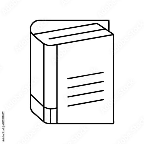 hardcover book icon, hardcover book line art - simple line art of hardcover book, perfect for hardcover book logos and icons