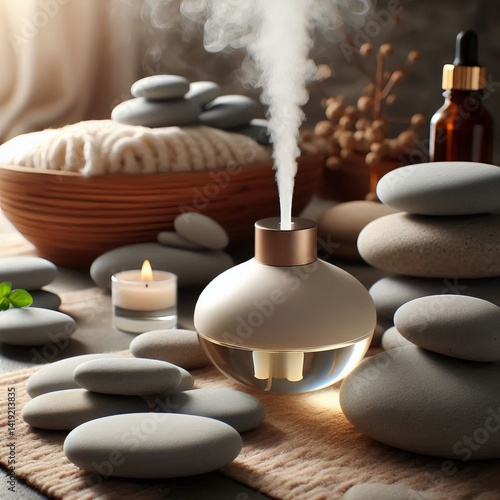 Aromatherapy pile of smooth stones
