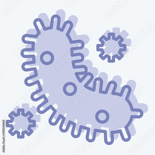 Icon Bacteria And Virus. related to Bioengineering symbol. two tone style