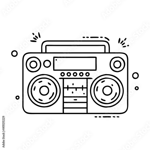 hip hop boom box icon, hip hop boom box line art - simple line art of hip hop boom box, perfect for hip hop boom box logos and icons