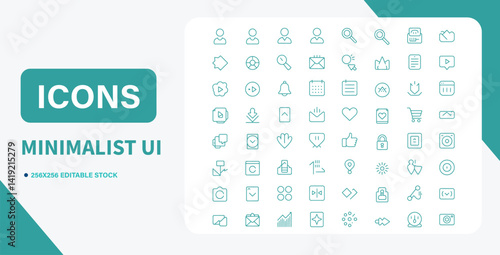 minimalist UI icons set for all
