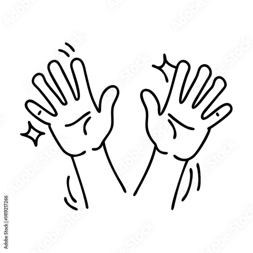 jazz hands icon, jazz hands line art - simple line art of jazz hands, perfect for jazz hands logos and icons