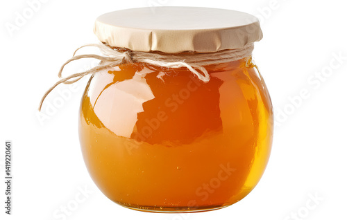 Marmalade in a glass jar, isolated on a transparent background