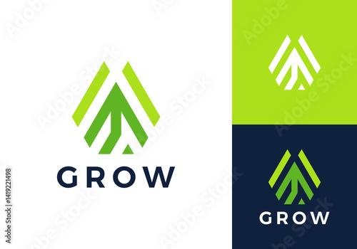 simple arrow growth logo. statistics financial design vector concept