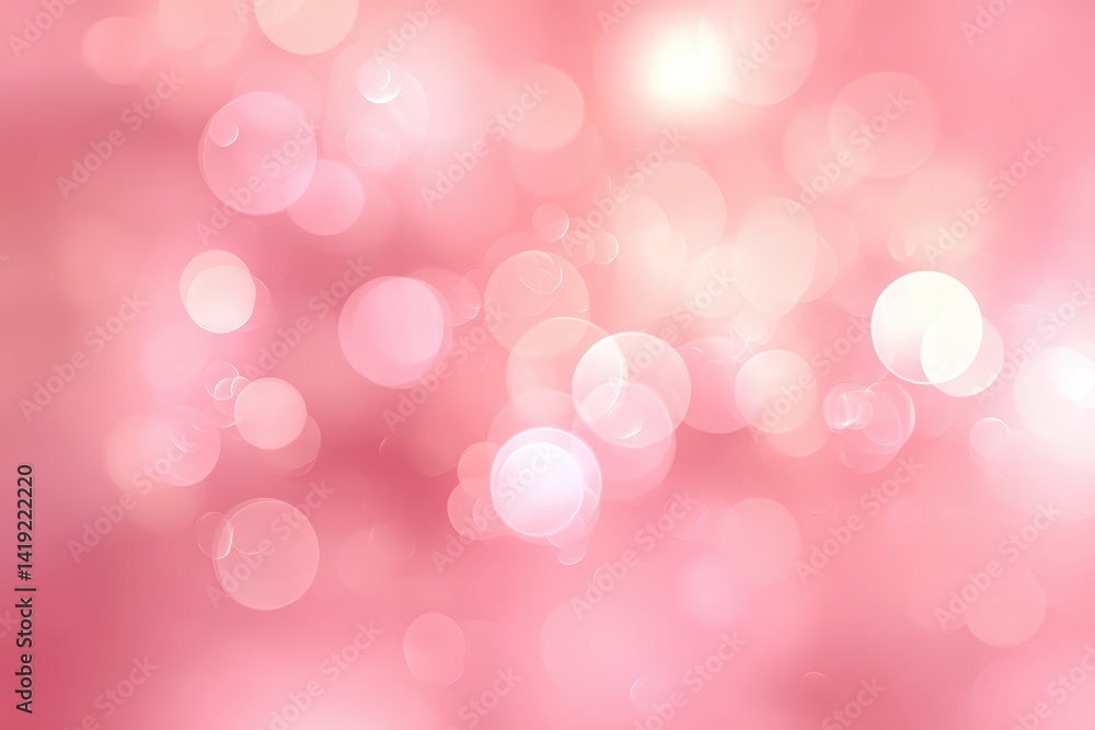 Dreamy Pink Bokeh Background with Circular Light Elements Dreamy Pink Bokeh Background with Circular Light Elements