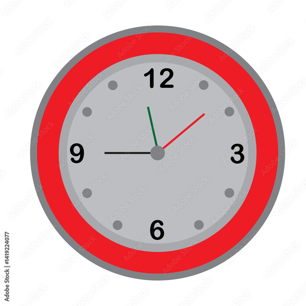 Quarter to 12 - clock on white background Quarter to 12 - clock on white background