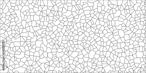 Cream Broken tiles mosaic seamless pattern. cement stone road icon, slab tile, mosaic tile. Black & white broken quartz stained glass background. Cement kitchen decor & white marble bath floor.	