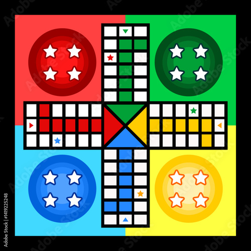 ludo board game template vector illustration
