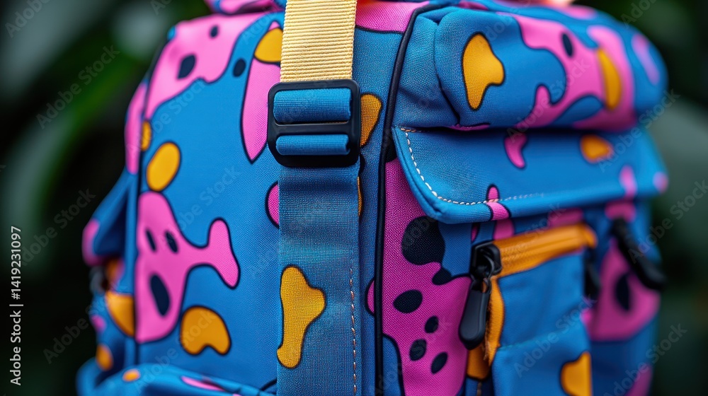 Fototapeta premium Colorful Backpack Detail Outdoors