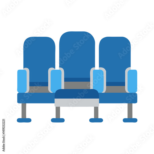 Cinema Seats Icon Representing Movie Theater Seating and Entertainment